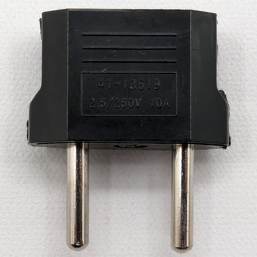 [41-13619] Переходник Сетевой 41-13619, 220в Плоский, Черный