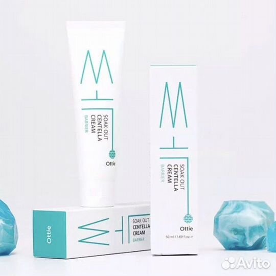 Легкий защитный крем ottie soak out centella