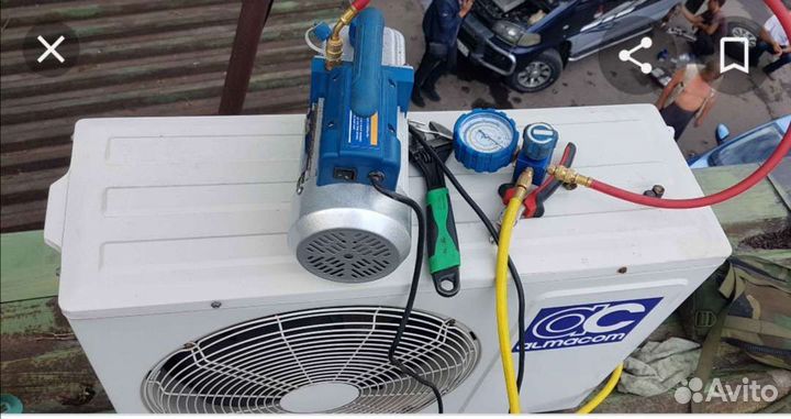 Чистка, заправка, ремонт, установка кодиционеров