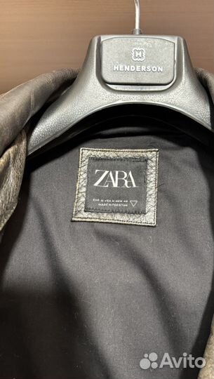 Кожаная куртка zara m