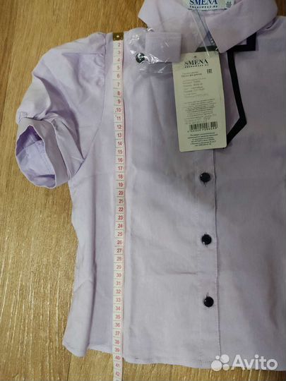 Новая школьная блузка сиреневая р122/64