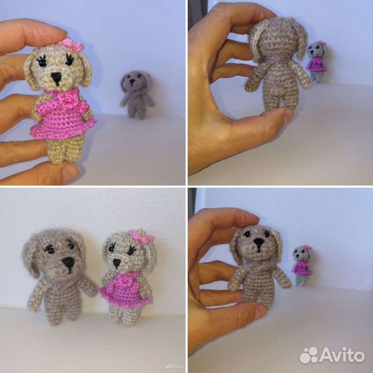 Игрушки, связанные крючком, собака, русалка, пупс