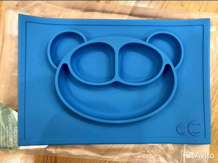 Тарелка силиконовая детская антискользящая