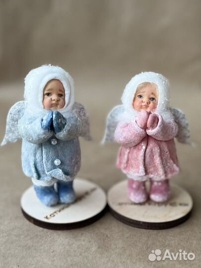 Ватная ёлочная игрушка малыш Ангел