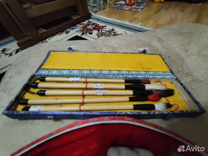 Японские кисти и штемпельный для каллиграфии