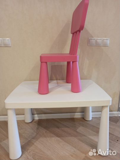 Детский стол и стул IKEA маммут