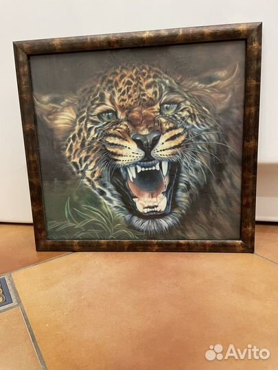 Тигр фотография в рамке 30х30