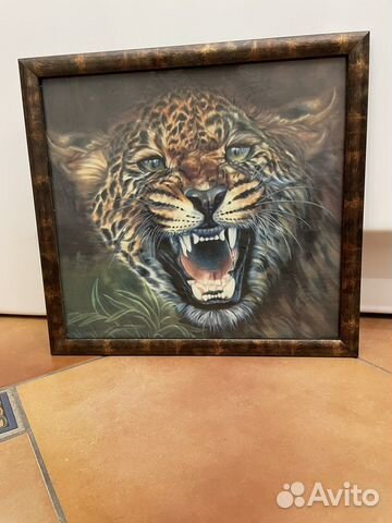 Тигр фотография в рамке 30х30