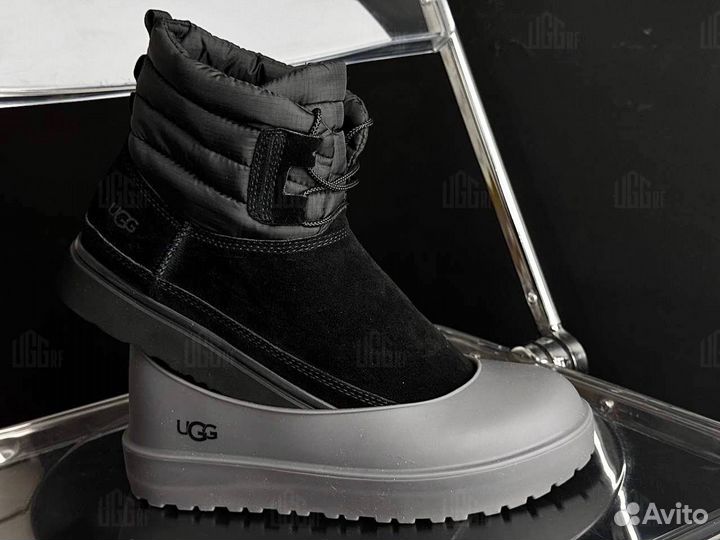 Угги с галошами Ugg Classic Mini Lace-Up Black