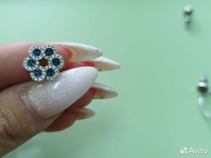 Серьги пусеты серебро