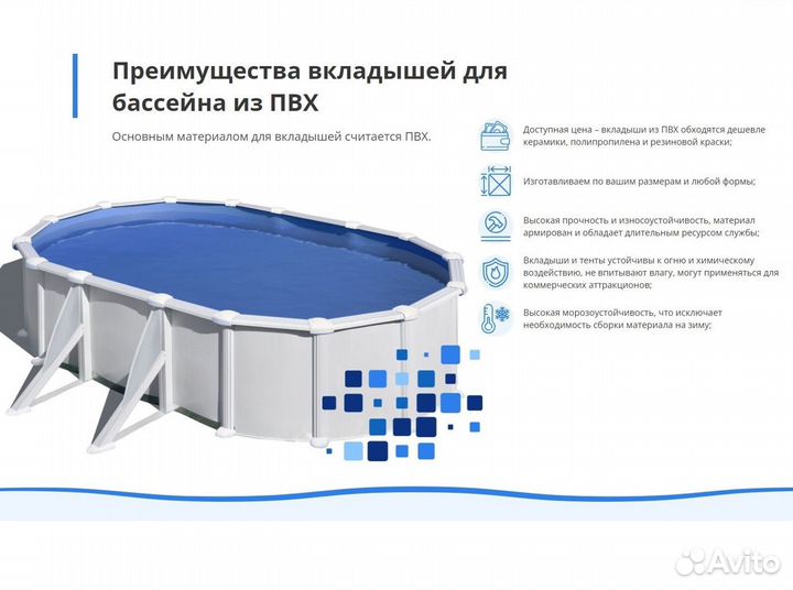 Вкладыш в бассейн пвх