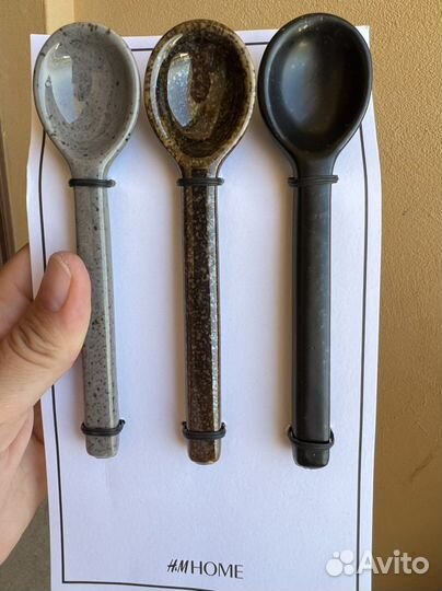 Фарфоровые ложки HM home набор 3 штуки