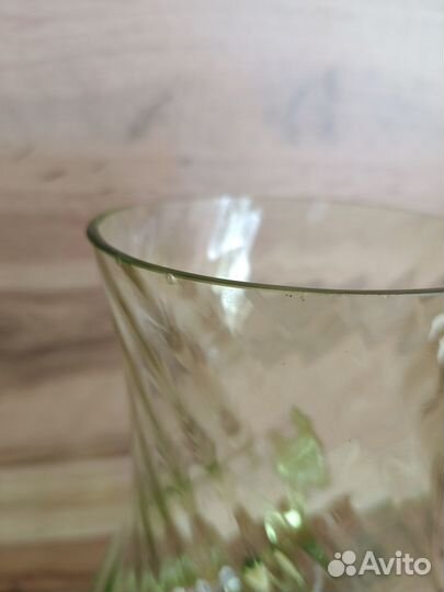 Кувшин с крышкой зелёное стекло СССР