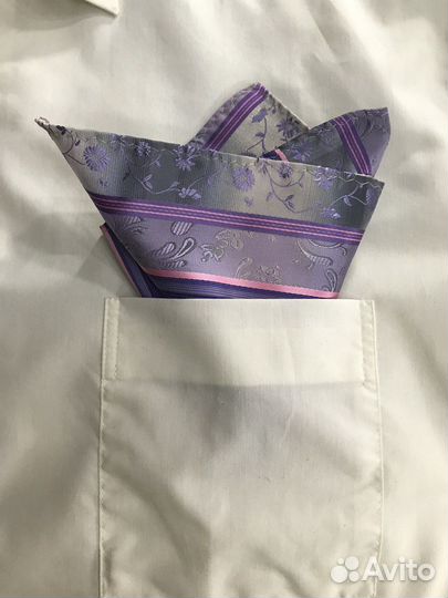 Платок паше шелк светлый пурпурно-синий