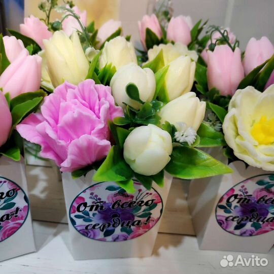 Букеты из мыла тюльпаны