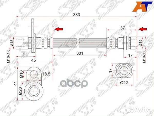 Шланг тормозной задний (Таиланд) toyota camry/V
