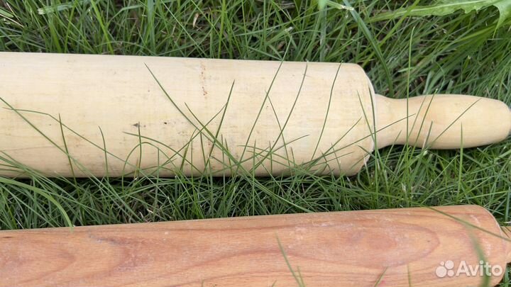 Скалка для теста из липы с вращающимися ручками