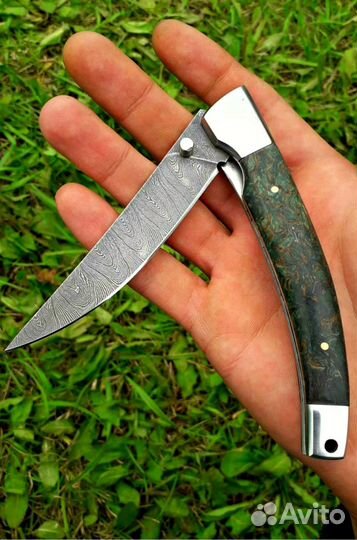 Нож складной из дамасской стали