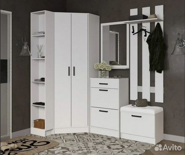 Прихожая, набор мебели для прихожей белый
