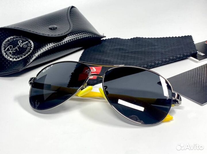 Очки Ray Ban авиатор желтые