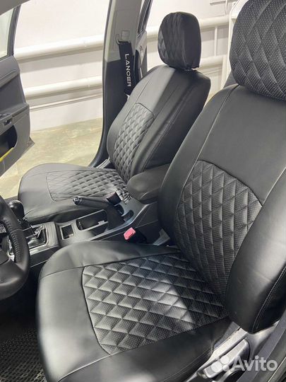 Чехлы Kia Rio 4 17+ чёрный ромб