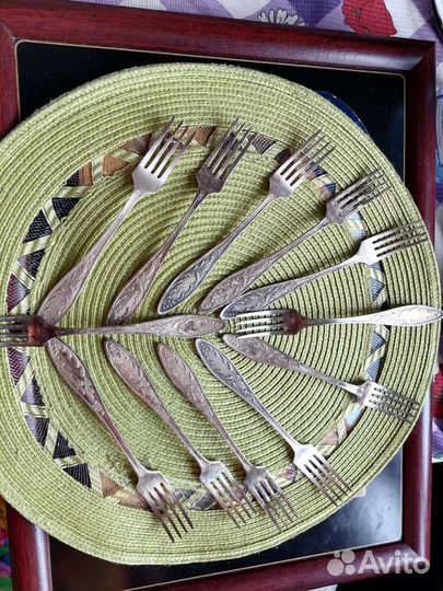 6 вилок из мельхиора