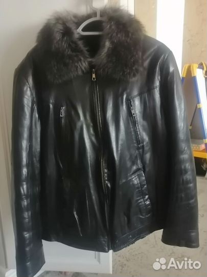 Дубленка укороченная мужская, натуральная