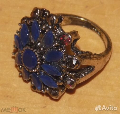 Кольцо Тёмно-синее Размер 17