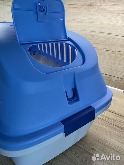 Переноска пластик голубая до 8 кг