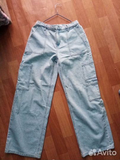 Джинсы летние широкие 100% хлопок 44-46р