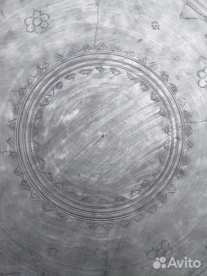 Большой медный поднос с райскими птицами