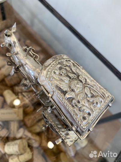 Антикварная фигурка посеребрение, подставка под бу