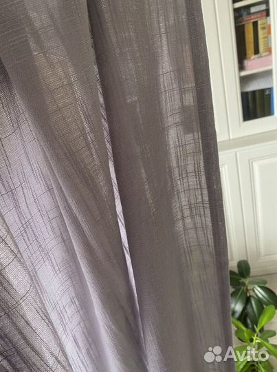 Шторы тюль лён лавандовый