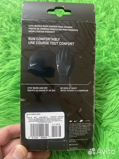 Перчатки шапка nike мужской набор для бега