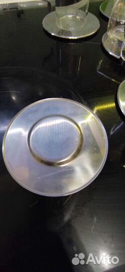 Стаканы в подстаканниках с блюдцами 6 персон