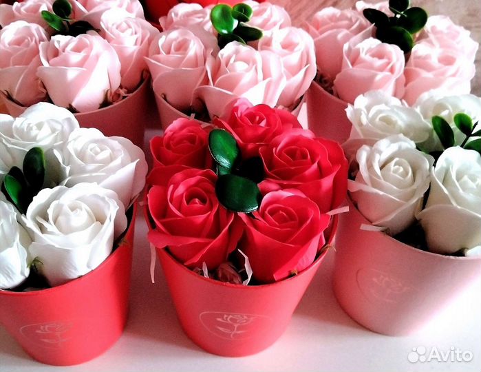 Мыльные розы в коробке