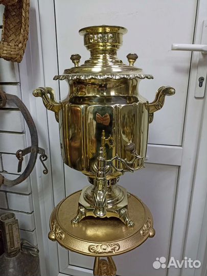 Самовар старинный на дровах.(фонарь)