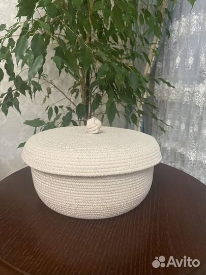 Корзина плетеная из хлопка