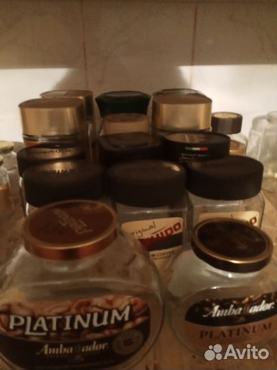 Пустые стеклянные банки из под кофе, 20 шт