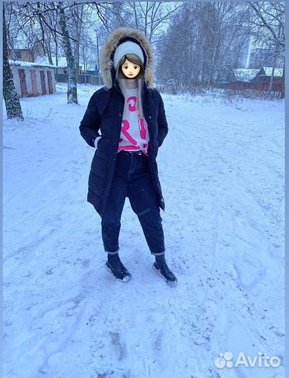 Пуховик зима женский 44 46 черная