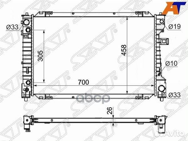 Радиатор Ford Escape 07-12 MZ0009-08 Sat