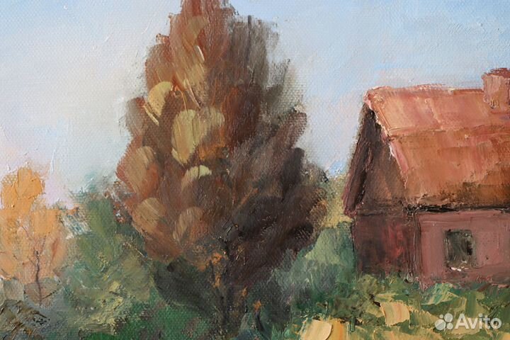 Картина маслом на холсте Пейзаж с лодочками