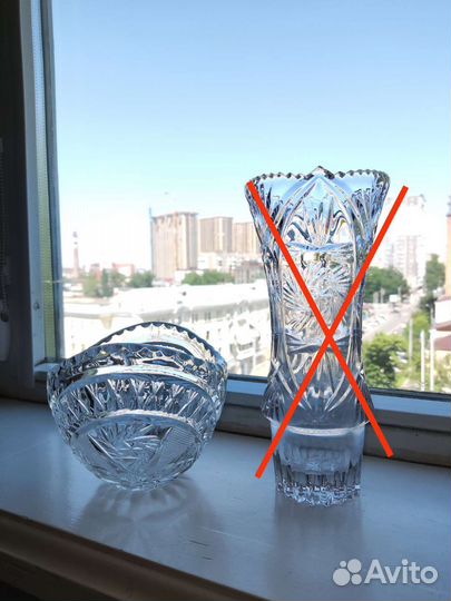 Ваза хрустальная СССР для цветов и конфет