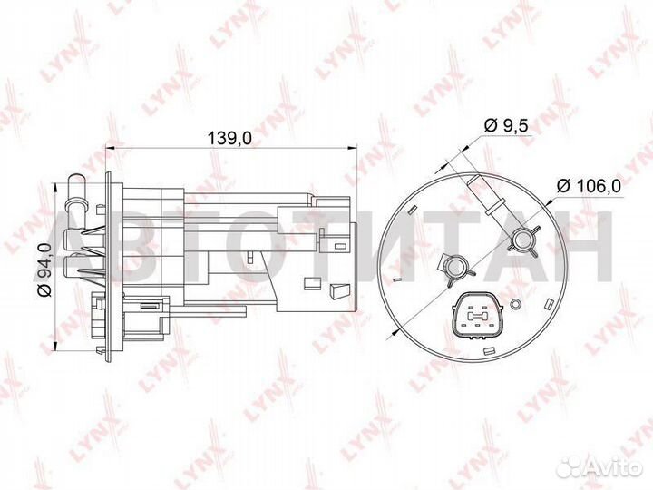 Фильтр топливный honda accord viii 2.0 / 2.4 (CL,CM ) 03- / civic 1.5-1.7 (ES1/3,EU1/3 ) 99- lynxaut