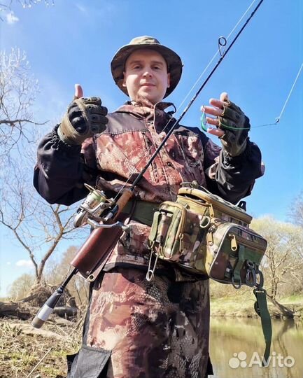 Держатель для спиннинга из натуральной кожи