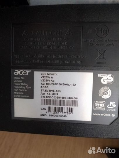 Монитор Acer v223w