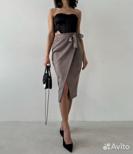 Юбка замшевая