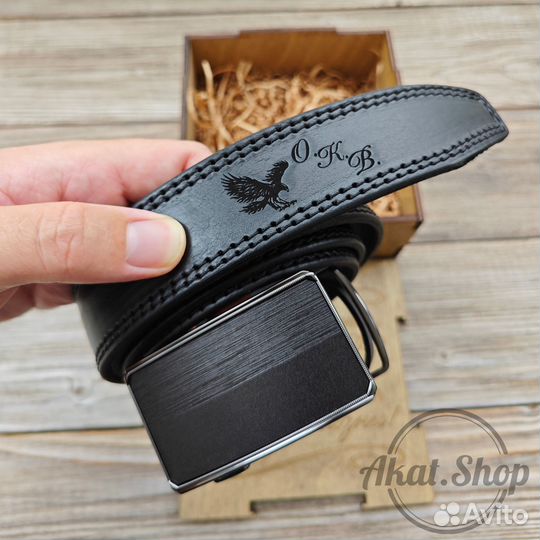 Именной ремень с пряжкой автомат