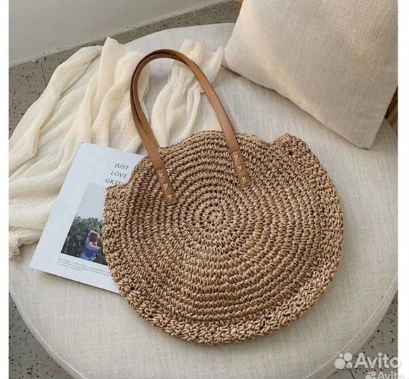 Сумка женская пляжная соломенная 2 цвета