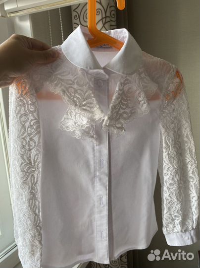 Блузка белая для девочек 122